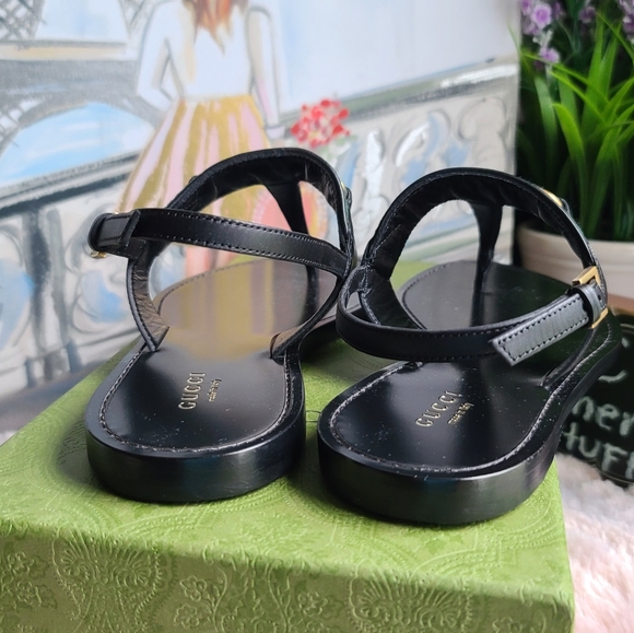 GUCCI Nylon Web Lifford Jakarta leather Sandals, black - Picture 10 of 13